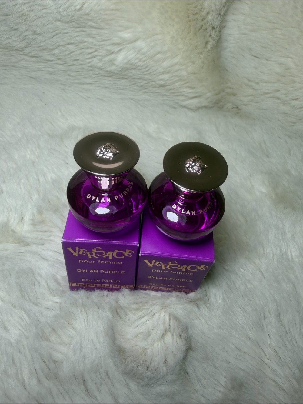 2x VERSACE DYLAN PURPLE POUR FEMME 0.17oz / 5ml Each EDP SPLASH MINI NEW IN BOX - Picture 2 of 6